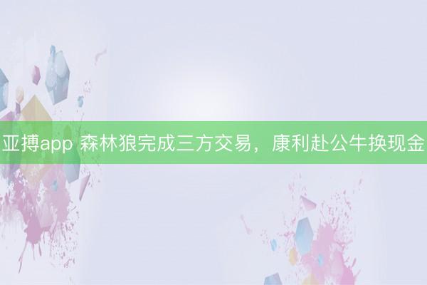 亚搏app 森林狼完成三方交易,康利赴公牛换现金