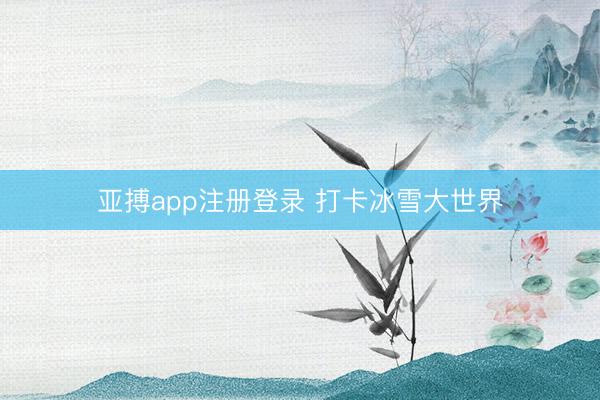 亚搏app注册登录 打卡冰雪大世界