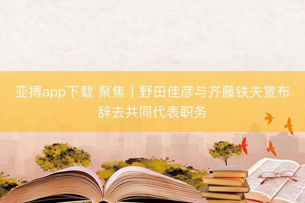亚搏app下载 聚焦丨野田佳彦与齐藤铁夫宣布辞去共同代表职务