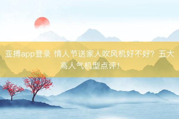 亚搏app登录 情人节送家人吹风机好不好?五大高人气机型点评!