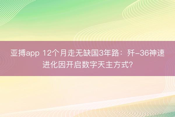 亚搏app 12个月走无缺国3年路：歼-36神速进化因开启数字天主方式？