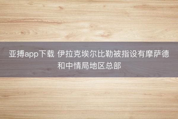 亚搏app下载 伊拉克埃尔比勒被指设有摩萨德和中情局地区总部