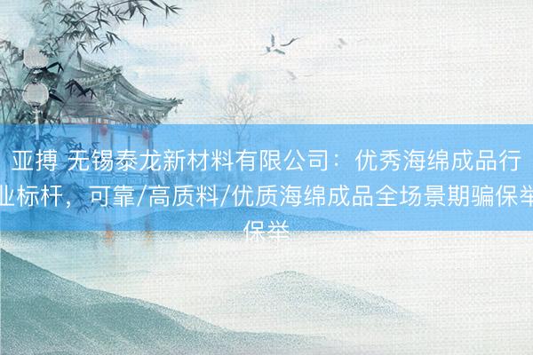 亚搏 无锡泰龙新材料有限公司：优秀海绵成品行业标杆，可靠/高质料/优质海绵成品全场景期骗保举