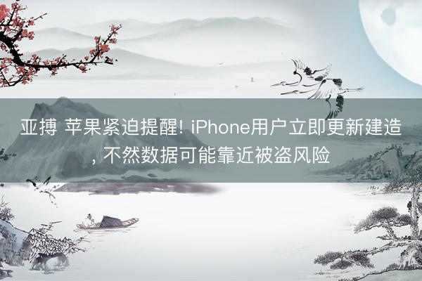 亚搏 苹果紧迫提醒! iPhone用户立即更新建造, 不然数据可能靠近被盗风险